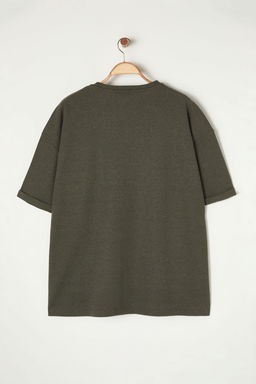 TRENDYOL MAN Haki Oversize/Genis Kesim Bisiklet Yaka Basic Buyuk Beden T-Shirt TMNSS25BF00000 - Trendyolmilla фото 8