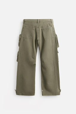 DENIM CARGO TROUSERS WITH POCKETS - Zara фото 8