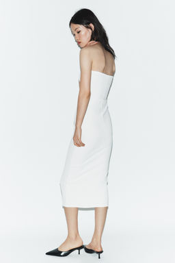 VESTIDO MIDI CUT OUT PUNTO STRETCH / Blanco - Zara фото 5