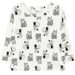 Джемпер белый Cats&Dogs интерлок 0518203803 - Youlala фото 2