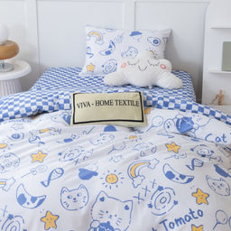 Комплект постельного белья на резинке Сатин Люкс KIDS 100% хлопок CDKR057 140*200*25/1.5 спальный/50-70 1 шт - Ситрейд фото 2