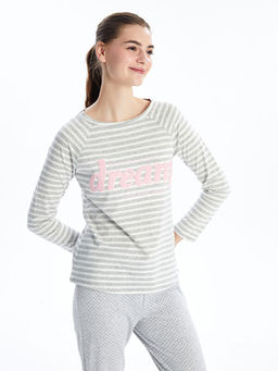 Bisiklet Yaka Bask?l? Kad?n Pijama Tak?m?