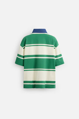 STRIPED TEXT POLO SHIRT - Zara фото 8