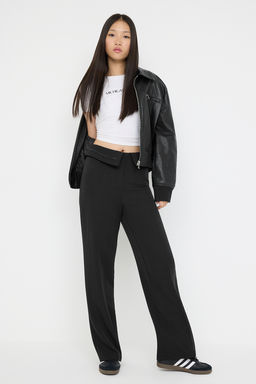 Teen Siyah Kemer Detayl? Wide Leg/Genis Paca Pantolon TWOAW26PL00035