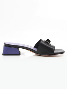 08-HLP1035-28 BLACK/VIOLET Босоножки женские (натуральная кожа)