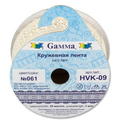 Gamma кружевная лента 29 мм HVK-09 на бобине 5 x 3 м