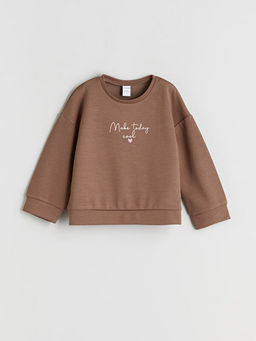 Bisiklet Yaka K?z ?ocuk Sweatshirt ve E?ofman Alt?