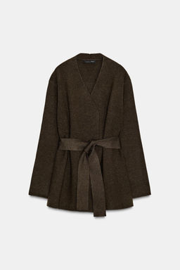 BELTED KNIT CARDIGAN - Zara фото 6
