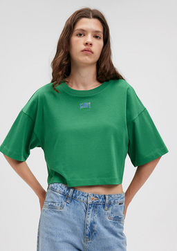 Mavi Logo Bask?l? Yesil Crop Tisort  фото 2