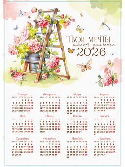 Цена за 10 шт. Календарь 2026 «Твои мечты», А3
