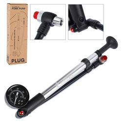 Велонасос для MTB вилок COMIRON PLUG, алюминиевый цилиндр, пластиковая ручка, Presta-Schrader, 20,7 бар (300 Psi). /уп 30