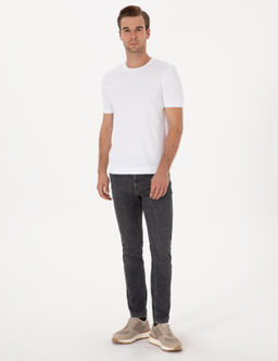 Antrasit Slim Fit Pamuk Kar___ml_ Jean Pantolon