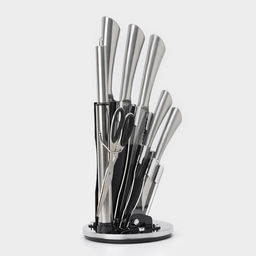 Набор кухонных принадлежностей на подставке Ardone, 7 предметов: 5 ножей, мусат и ножницы, цвет хромированный - Simaland фото 2