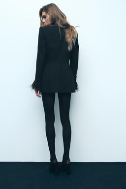 DOUBLE-BREASTED BLAZER WITH FEATHERS - Zara фото 5