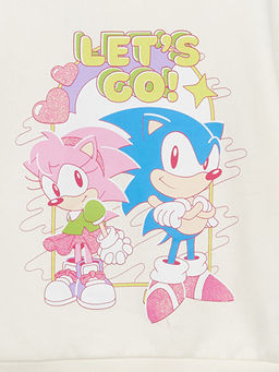 Bisiklet Yaka Sonic Bask?l? K?z ?ocuk Kal?n Sweatshirt - Waikiki фото 2