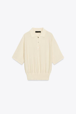 SHORT SLEEVE KNITTED POLO TOP - Zara фото 4