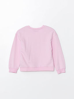 Bisiklet Yaka Barbie Ta? Bask?l? K?z ?ocuk Sweatshirt