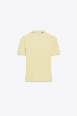 JEWEL COLLAR RIBBED POLO SHIRT - Zara фото 8