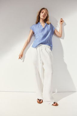 Blusa de algodon con ribete de volante - H&m фото 3