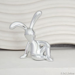 Фигурка Кролик 6 см серебро / S-3010 /уп 50//500/1000/