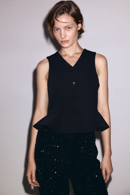 Chaleco con escote de pico y peplum - H&m фото 4