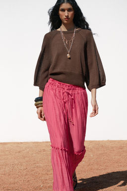 KNIT SWEATER WITH LOOSE-FIT SLEEVES