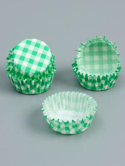 Цена за 300 шт. Форма для выпечки и упаковки конфет бумажная UPAK LAND «Клетка», 3.5×2 см, одноразовая, зелёная