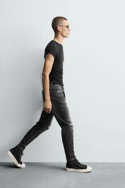 JEANS SKINNY FIT ROTOS / Gris - Zara фото 6