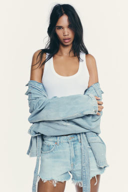 TRF MINI MID-WAIST DENIM SHORTS - Zara фото 2