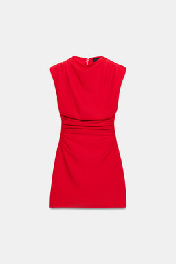 VESTIDO MINI DRAPEADO HOMBRERAS / Rojo - Zara фото 7