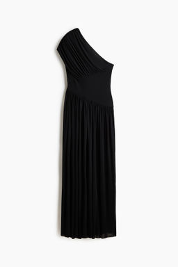 Vestido drapeado de un hombro