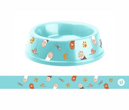 Цена за 3 шт. Миска пластиковая "МОЙ БРО - Любимые лапки!, цвет мятный 21*6,5см (логотип на миске) 700мл