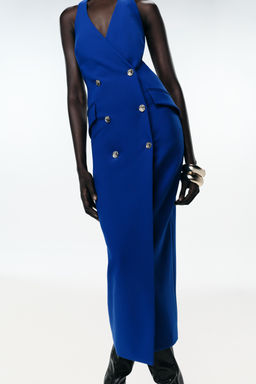 CROSSOVER HALTER NECK MIDI DRESS - Zara фото 3