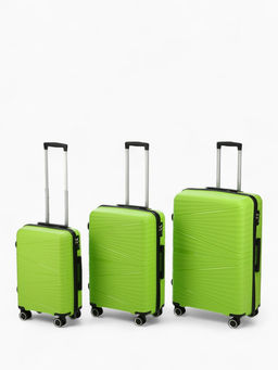 Чемодан на колёсах средний 75 л (M), на молнии, кодовый замок, 4 колеса, зелёный