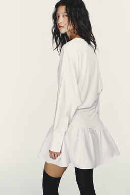 SHORT COMBINED BATWING SLEEVE DRESS - Zara фото 18