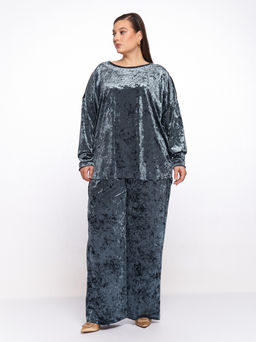 Бархатный костюм KO33511GRN12