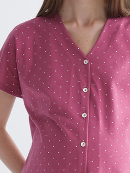 V Yaka Desenli Hamile Pijama Tak?m?