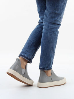 01-XKL24-069R GRAY/BLUE Ботинки демисезонные женские (натуральная кожа, байка)