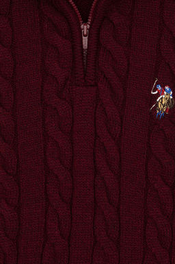 Erkek _ocuk Bordo Yar_m Fermuarl_ Kazak - U.s. polo assn фото 3