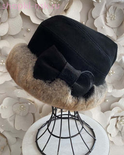 Мишель замша мех.норка Шапка женская (56-58)