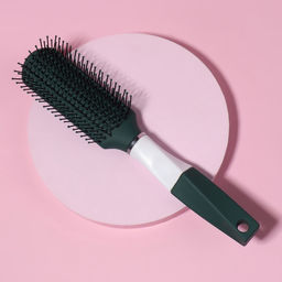 Расчёска массажная, прорезиненная ручка, 4×23(±1) см, зелёная, белая