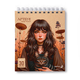 Светоч А309 Артбук (Скетчбук), блок крафт - бумага, жесткая подложка, 120 г/м2 175*200 мм на гребне 30 л. 2 шт. Грибная фея 01951