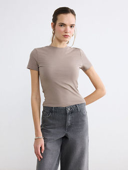 Bisiklet Yaka Kad?n Crop