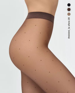 Колготки LA SFERA 20 (100/10) в горошек! - cappuccino - Minimi фото 2