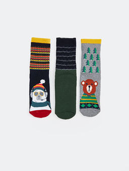 Desenli Erkek ?ocuk Soket ?orap 3l?