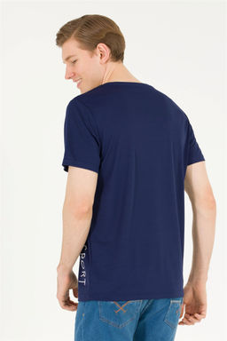 Мужская темно-синяя футболка с круглым вырезом - U.s. polo assn фото 12