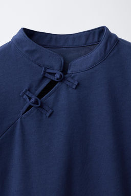 CAMISETA ALAMARES CUELLO MAO / Marino - Zara фото 2