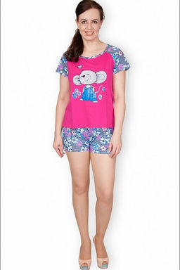 Костюм домашний с шортами, малина (246-1)