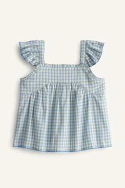 TOP BORDADOS CUADROS LIMITED EDITION / Azul / Blanco - Zara фото 7