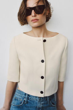 ZW COLLECTION CROPPED JACKET - Zara фото 3